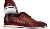 Paul Parkman Men's Woven Leather Smart Casual Shoes in Brown