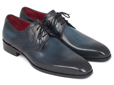 Paul Parkman Men's Medallion Toe Derby Shoes in Navy & Blue