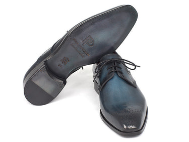 Paul Parkman Men's Medallion Toe Derby Shoes in Navy & Blue