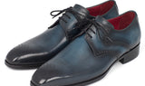 Paul Parkman Men's Medallion Toe Derby Shoes in Navy & Blue