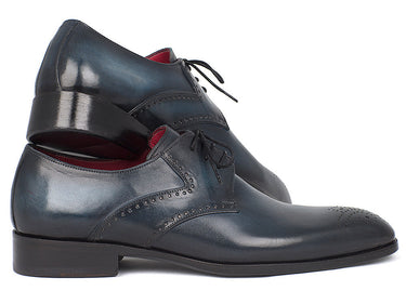 Paul Parkman Men's Medallion Toe Derby Shoes in Navy & Blue