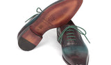 Paul Parkman Men's Plain Toe Oxfords in Green & Bordeaux