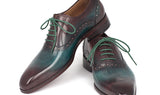 Paul Parkman Men's Plain Toe Oxfords in Green & Bordeaux