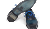Paul Parkman Men's Medallion Toe Oxfords in Blue & Navy