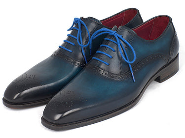 Paul Parkman Men's Medallion Toe Oxfords in Blue & Navy