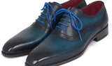 Paul Parkman Men's Medallion Toe Oxfords in Blue & Navy
