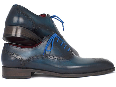 Paul Parkman Men's Medallion Toe Oxfords in Blue & Navy
