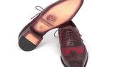 Paul Parkman Suede & Calfskin Men's Wingtip Oxfords in Bordeaux