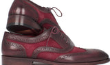 Paul Parkman Suede & Calfskin Men's Wingtip Oxfords in Bordeaux