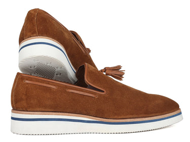Paul Parkman Men's Smart Casual Tassel Loafers in Camel Suede