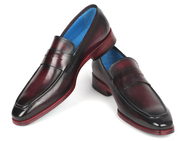 Paul Parkman Men's Burnished Penny Loafers in Purple