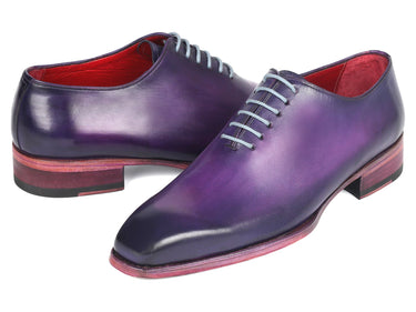 Paul Parkman Men's Hand-Painted Goodyear Welted Wholecut Oxfords in Purple