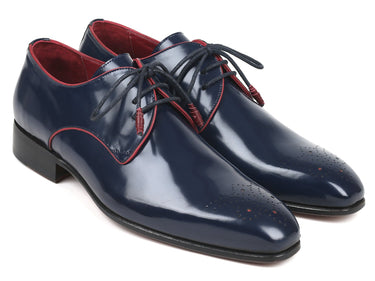 Paul Parkman Medallion Toe Derby Shoes in Navy