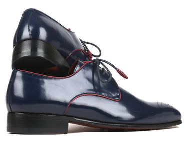 Paul Parkman Medallion Toe Derby Shoes in Navy