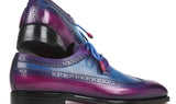 Paul Parkman Goodyear Welted Wingtip Derby Shoes in Purple & Blue