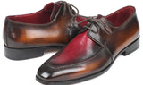 Paul Parkman Men's Apron Leather Derby Shoes in Brown & Bordeaux Dual Tone