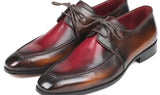 Paul Parkman Men's Apron Leather Derby Shoes in Brown & Bordeaux Dual Tone