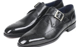 Paul Parkman Men's Wingtip Single Monkstraps in Black