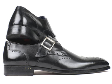 Paul Parkman Men's Wingtip Single Monkstraps in Black