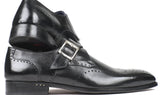 Paul Parkman Men's Wingtip Single Monkstraps in Black
