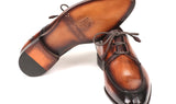 Paul Parkman Men's Ghillie Lacing Dress Shoes in Brown Burnished