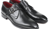 Paul Parkman Men's Leather Single Monkstraps in Black