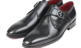 Paul Parkman Men's Leather Single Monkstraps in Black