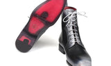 Paul Parkman Men's Leather Lace-Up Boots in Gray Burnished