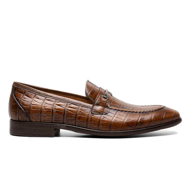 Stacy Adams Ferdinand Moc Toe Bit Slip On in Cognac