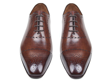 Paul Parkman Men's Classic Leather Brogues in Antique Brown