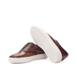 DapperFam Riccardo in Dark Brown Men's Hand-Painted Italian Leather Top Sider
