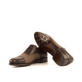 DapperFam Rafael in Tweed / Dark Brown Men's Sartorial & Italian Leather Oxford
