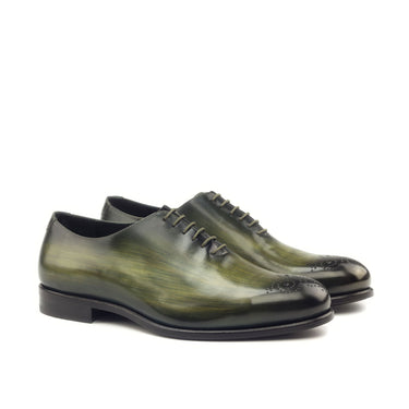 DapperFam Giuliano in Khaki Men's Hand-Painted Patina Whole Cut in Khaki