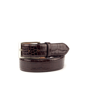 DapperFam Luxe Men's Hamptons in Dark Brown Painted Croco
