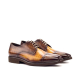 DapperFam Vero in Brown / Cognac Men's Hand-Painted Patina Derby in Brown / Cognac