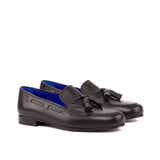DapperFam Enzo in Black Men's Italian Leather Slipper in Black
