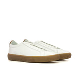 DapperFam Verve in White Men's Italian Leather Low Kick — Style 5610
