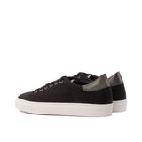 DapperFam Rivale in Black Men's Linen Trainer