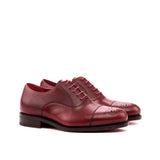DapperFam Rafael in Burgundy Men's Italian Leather & Full Grain Leather Oxford in Burgundy