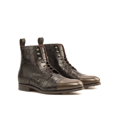 DapperFam Garrison in Dark Brown Men's Italian Leather Jumper Boot in Dark Brown