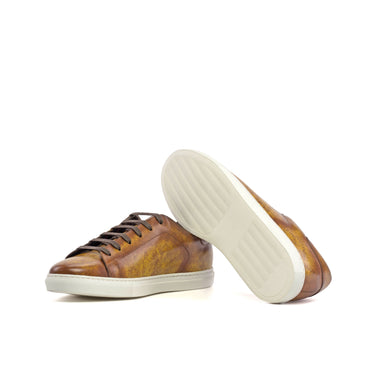 DapperFam Rivale in Cognac Men's Hand-Painted Patina Trainer