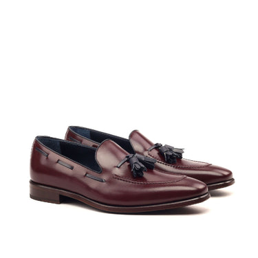DapperFam Luciano in Burgundy / Navy Men's Italian Leather Loafer in Burgundy / Navy