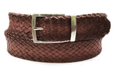 Paul Parkman Men's Woven Leather Belt in Brown
