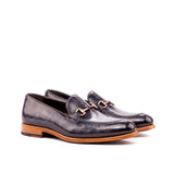DapperFam Luciano in Grey Men's Hand-Painted Patina Loafer — Style 3558