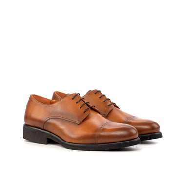 DapperFam Vero in Cognac Men's Italian Leather Derby in Cognac