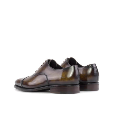 DapperFam Rafael in Tobacco Men's Hand-Painted Patina Oxford