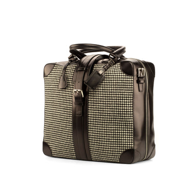 DapperFam Luxe Men's Travel Tote in Houndstooth Sartorial in #color_