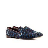 DapperFam Enzo in Black / Leopard Men's Sartorial Slipper in Black / Leopard