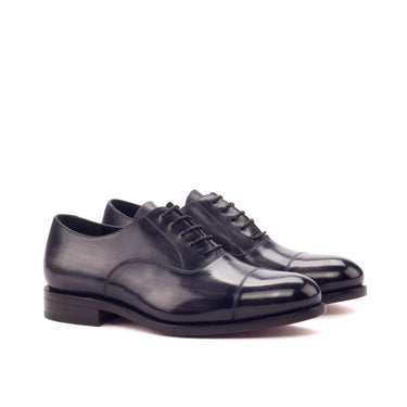 DapperFam Rafael in Grey Men's Hand-Painted Patina Oxford in Grey