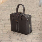 DapperFam Luxe Men's Travel Tote in Flannel Dark Grey Flannel